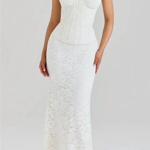 House of CB White Lace Wedding Dress